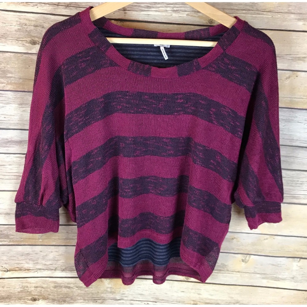 Splendid Womens Double Pullover Sweater S Striped Scoop Neck - Picture 2 of 8